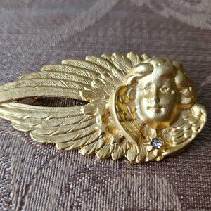 Vintage Gold Tone Angel Brooch